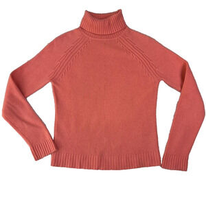 Sutton Studio Sweater Womens Small Petite Soft Salmon Pink Cashmere Turtleneck